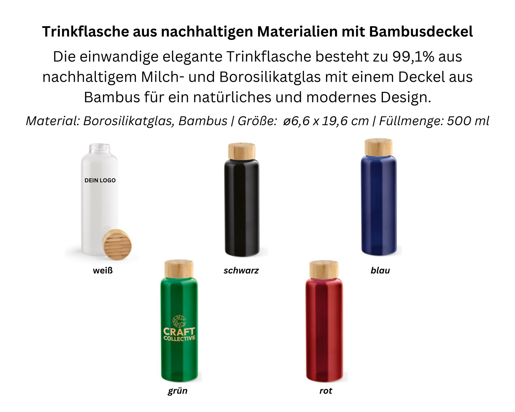 layana life onboarding nachhaltig eco reclyclet wasserflasche bambus weiß grün schwarz grau blau rot 