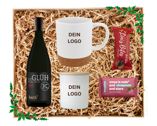 Weihnachten Geschenkbox mit Tasse und Duftkerze (versandkostenfrei)